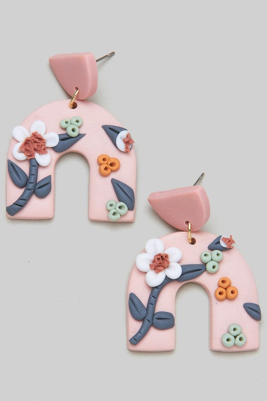 Floral Arch Earrings - 2 Colors Available